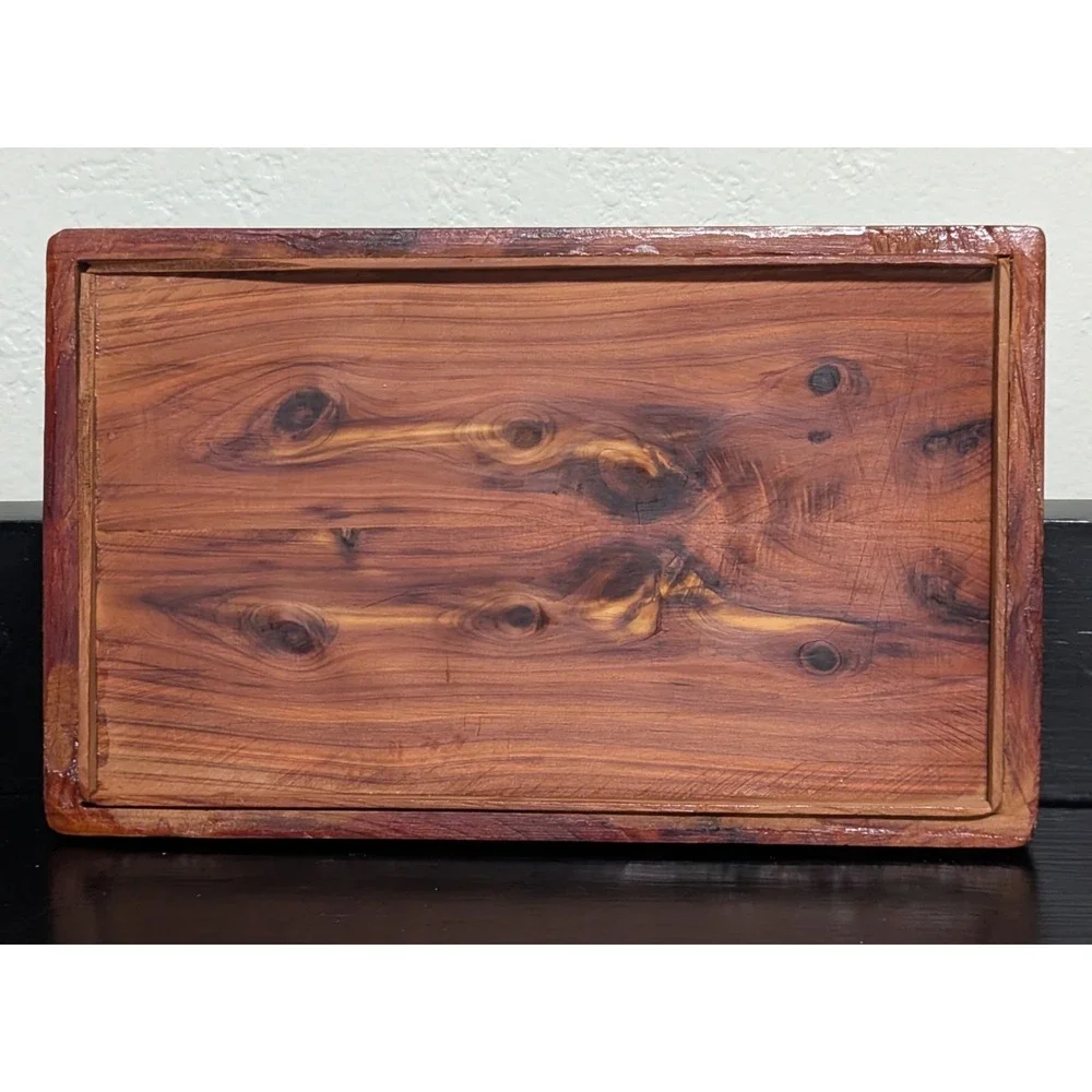 Vintage 1954 - 1956  Wood Trinket/Jewelry Box With‎ Lid Artist Signed & Dated